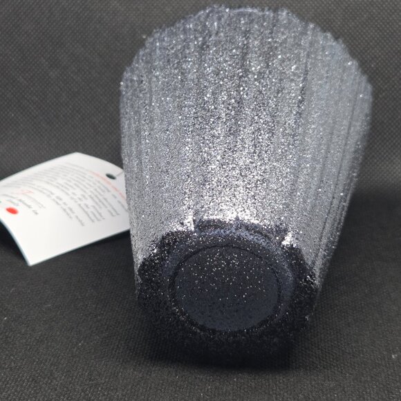 Murano Glass Hand Made in Italy Asymmetrical Vase - Grey Glitter - Picture 3 of 7